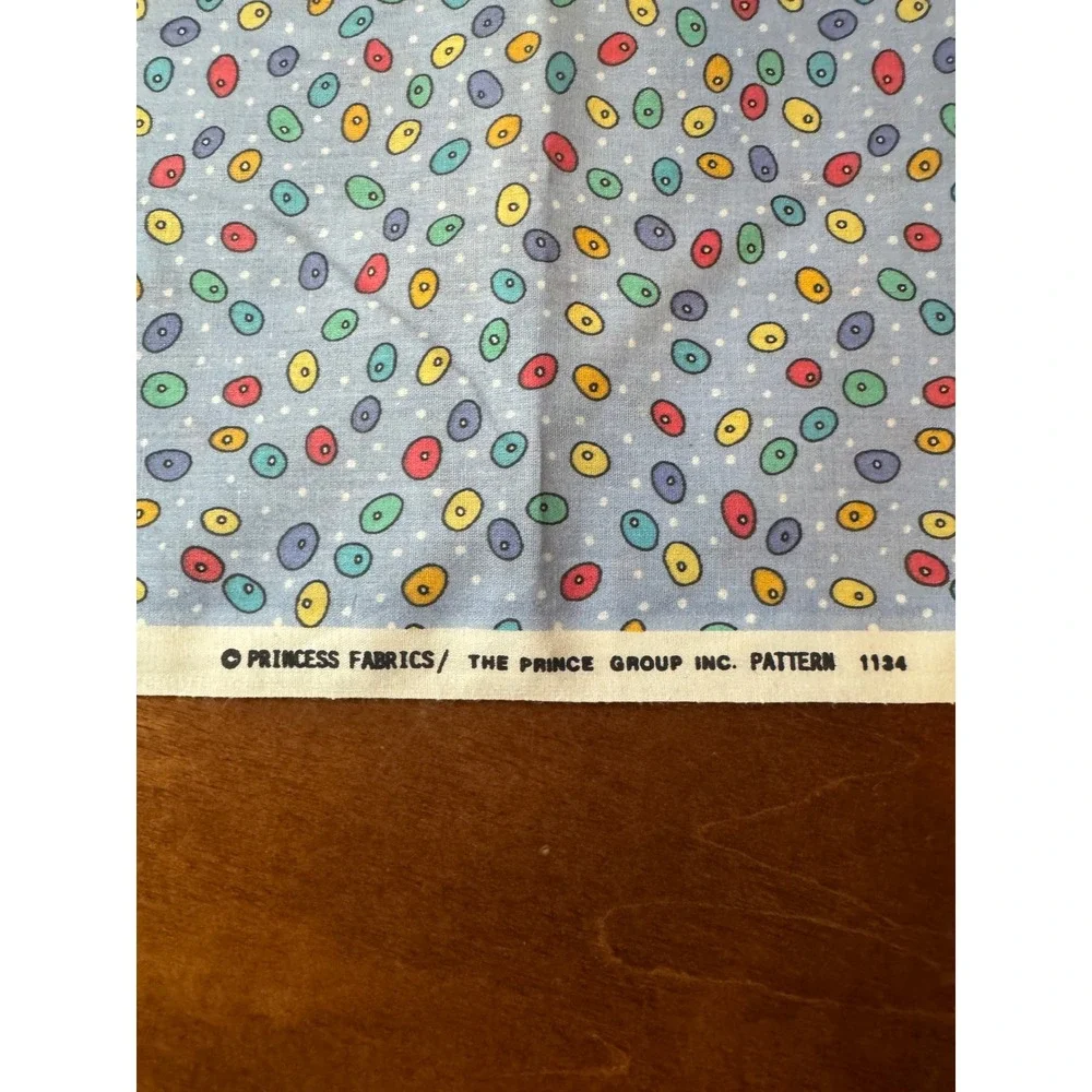 Princess Fabrics Cotton Fabric 1.5 Yards Blue Multi Dot Pattern 1134